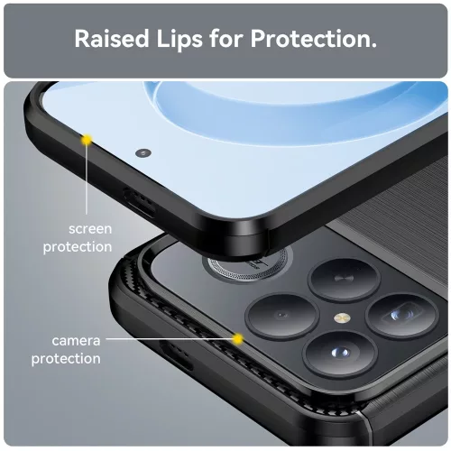 Techsuit - Carbon szilikon tok - Xiaomi Poco F8 Ultra - Fekete