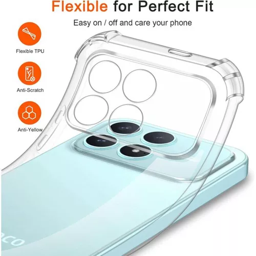 Techsuit - Shockproof Átlátszó Ütésálló Szilikon tok - Xiaomi Poco F8 Ultra - Átlátszó