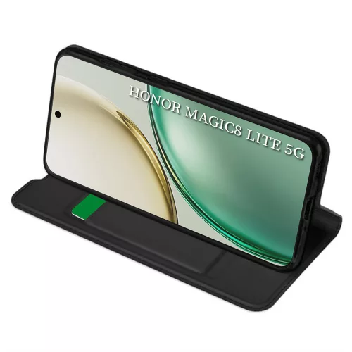 Techsuit - Magskin Book kinyitható tok - Honor Magic8 Lite - Fekete