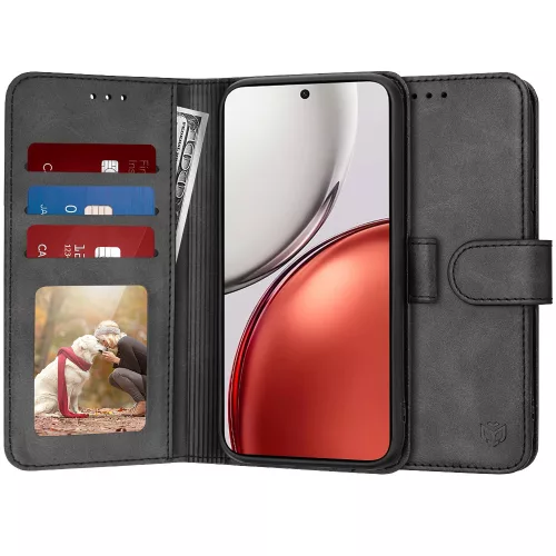 Techsuit - Diary Book kinyitható tok - Honor Magic8 Lite - Fekete