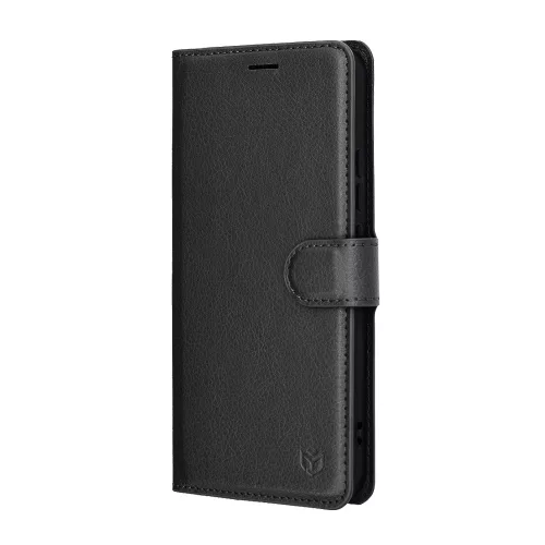 Techsuit - Leather Folio kinyitható tok - Honor Magic8 Lite - Fekete