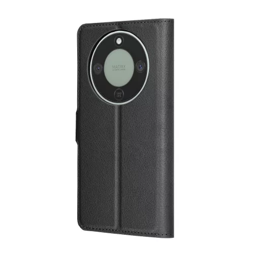 Techsuit - Leather Folio kinyitható tok - Honor Magic8 Lite - Fekete
