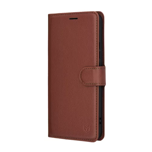 Techsuit - Leather Folio kinyitható tok - Honor Magic8 Lite - Barna
