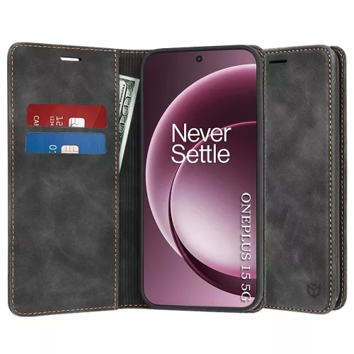 Techsuit - Confy Cover kinyitható tok - OnePlus 15 - Fekete