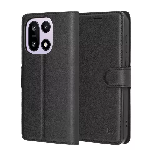 Techsuit - Leather Folio kinyitható tok - OnePlus 15 - Fekete