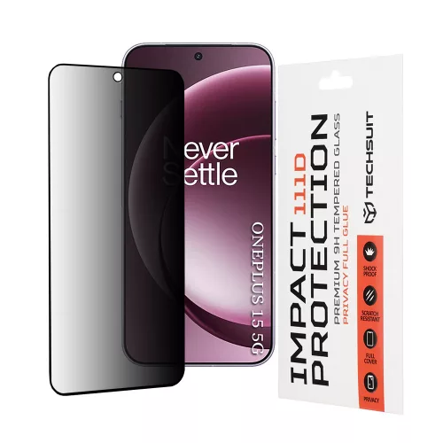 Techsuit - 111D Privacy betekintésgátló üvegfólia - OnePlus 15 - Fekete