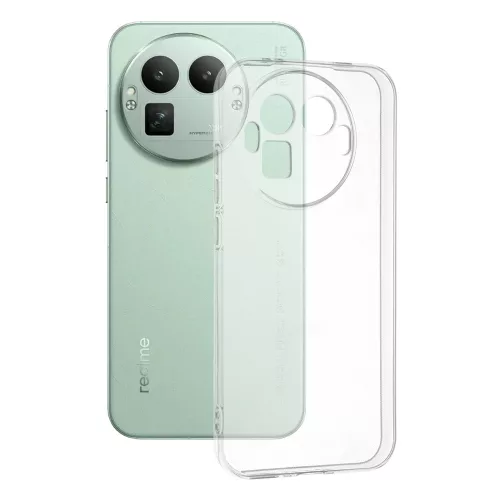 Techsuit - Clear Silicone tok (Kerek kamerakivágás)  - Realme GT 8 Pro - Átlátszó