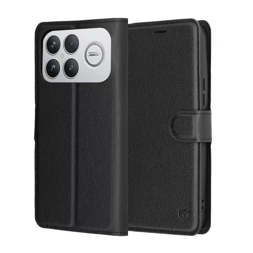 Techsuit - Leather Folio kinyitható tok - Xiaomi Poco F8 Ultra - Fekete