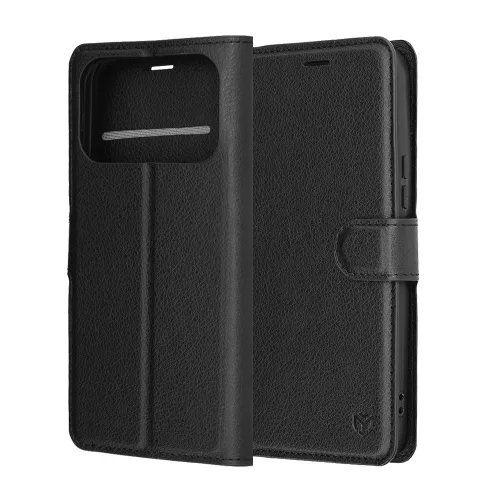 Techsuit - Leather Folio kinyitható tok - Xiaomi Poco F8 Ultra - Fekete