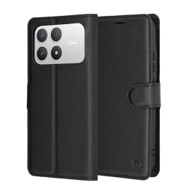   Techsuit - Leather Folio kinyitható tok - Xiaomi Poco F8 Pro - Fekete