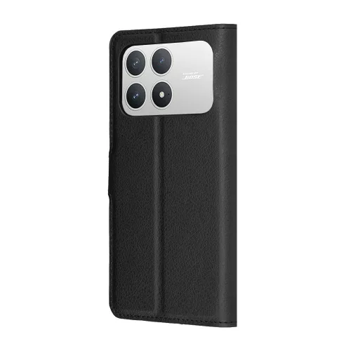 Techsuit - Leather Folio kinyitható tok - Xiaomi Poco F8 Pro - Fekete