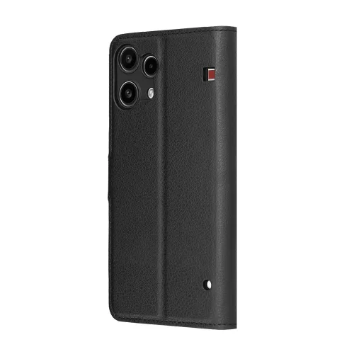 Techsuit - Leather Folio kinyitható tok - Nothing Phone (3a) Lite - Fekete