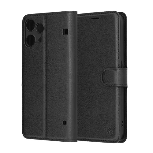Techsuit - Leather Folio kinyitható tok - Nothing Phone (3a) Lite - Fekete