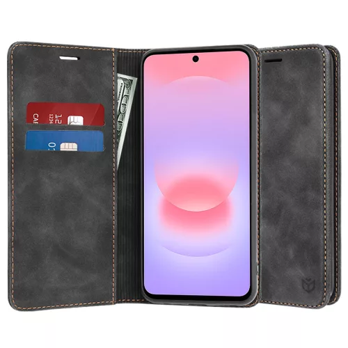 Techsuit - Confy Cover kinyitható tok - Samsung Galaxy A37 5G - Fekete