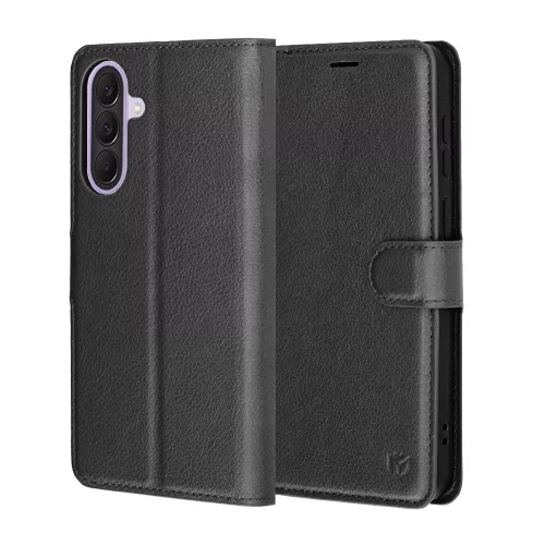 Techsuit - Leather Folio kinyitható tok - Samsung Galaxy A37 5G / A36 5G - Fekete