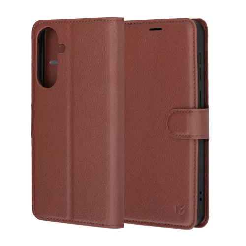 Techsuit - Leather Folio kinyitható tok - Samsung Galaxy A37 5G / A36 5G - Barna