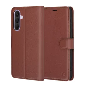   Techsuit - Leather Folio kinyitható tok - Samsung Galaxy A57 5G - Barna