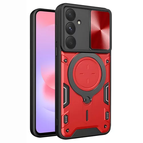 Techsuit - CamGuard Pro tok ütésálló tok - Samsung Galaxy A37 5G - Piros