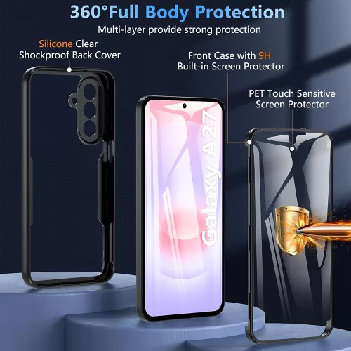 Techsuit - ColorVerse 360 tok kijelzővédővel - Samsung Galaxy A27 5G - Fekete