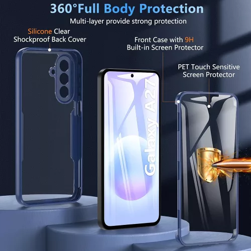 Techsuit - ColorVerse 360 tok kijelzővédővel - Samsung Galaxy A27 5G - Kék