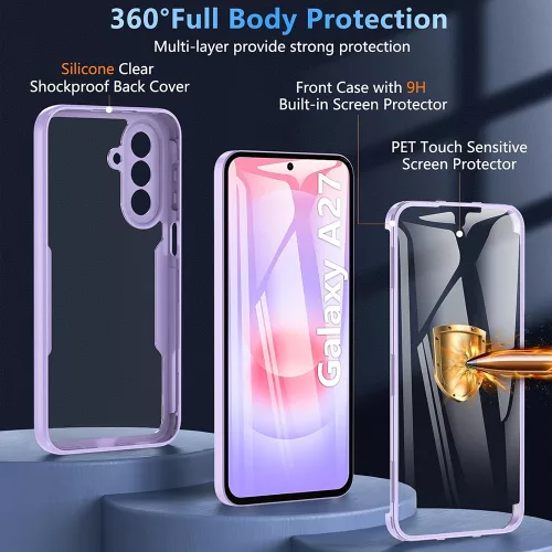 Techsuit - ColorVerse 360 tok kijelzővédővel - Samsung Galaxy A27 5G - Lila