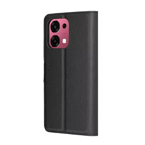 Techsuit - Leather Folio kinyitható tok - Oppo A6 Pro 4G / A6 Pro 5G - Fekete