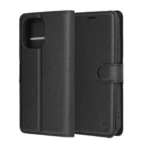 Techsuit - Leather Folio kinyitható tok - Oppo A6 Pro 4G / A6 Pro 5G - Fekete
