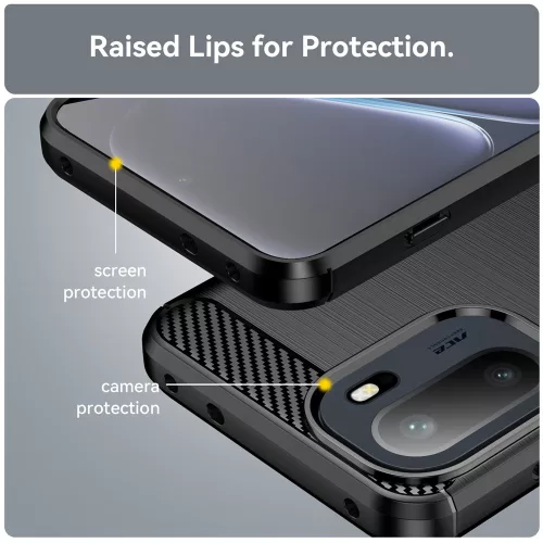 Techsuit - Carbon szilikon tok - OnePlus 15R - Fekete
