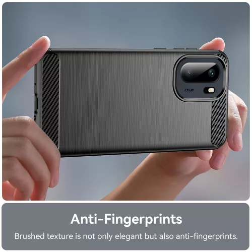 Techsuit - Carbon szilikon tok - OnePlus 15R - Fekete