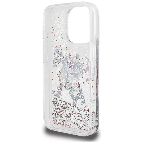 Karl Lagerfeld - Liquid Glitter Choupette Logo (KLHCP16XLCHSCTDT) - iPhone 16 Pro Max - Clear