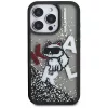 Karl Lagerfeld - Liquid Glitter Choupette Logo MagSafe (KLHCP16XLCHSCTDK) - iPhone 16 Pro Max - Black