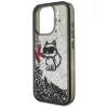 Karl Lagerfeld - Liquid Glitter Choupette Logo MagSafe (KLHCP16XLCHSCTDK) - iPhone 16 Pro Max - Black