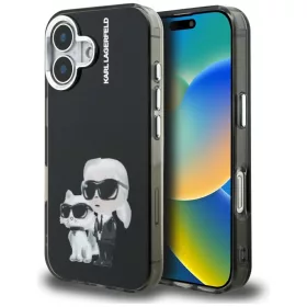   Karl Lagerfeld - IML Aquarelle Karl & Choupette (KLHCP16SHMKCAQK) - iPhone 16 - Black