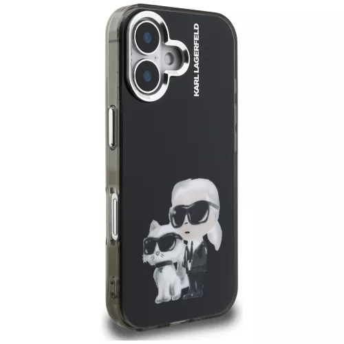 Karl Lagerfeld - IML Aquarelle Karl & Choupette (KLHCP16SHMKCAQK) - iPhone 16 - Black