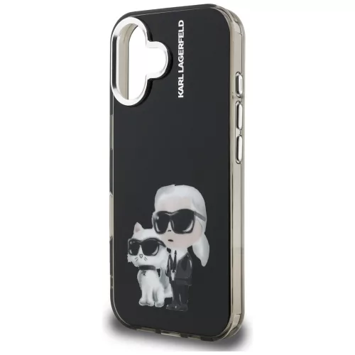 Karl Lagerfeld - IML Aquarelle Karl & Choupette (KLHCP16SHMKCAQK) - iPhone 16 - Black