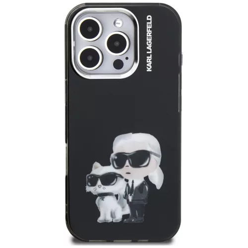 Karl Lagerfeld - IML Aquarelle Karl & Choupette (KLHCP16XHMKCAQK) - iPhone 16 Pro Max - Black