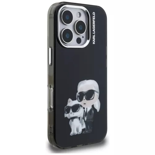 Karl Lagerfeld - IML Aquarelle Karl & Choupette (KLHCP16XHMKCAQK) - iPhone 16 Pro Max - Black
