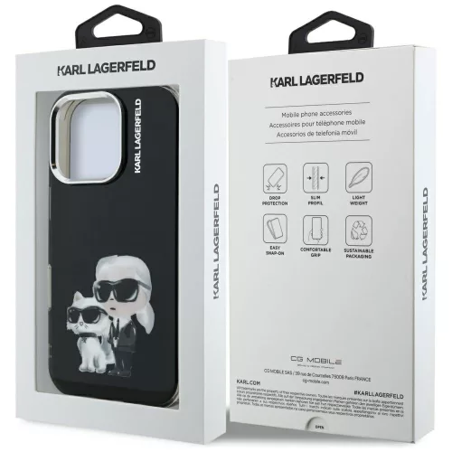 Karl Lagerfeld - IML Aquarelle Karl & Choupette (KLHCP16XHMKCAQK) - iPhone 16 Pro Max - Black
