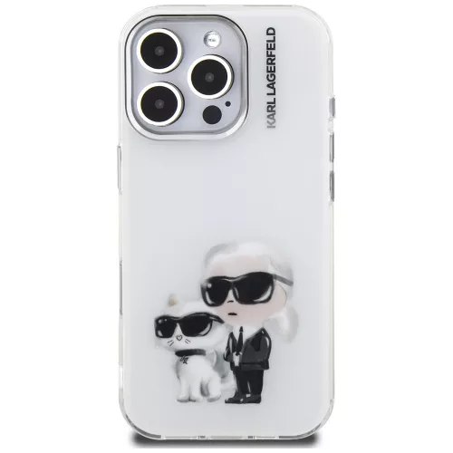 Karl Lagerfeld - IML Aquarelle Karl & Choupette (KLHCP16XHMKCAQH) - iPhone 16 Pro Max - White