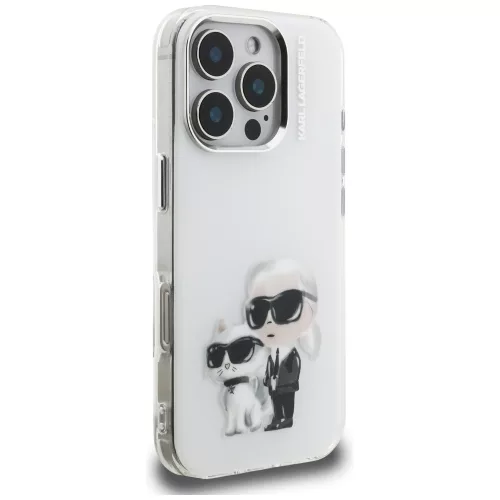 Karl Lagerfeld - IML Aquarelle Karl & Choupette (KLHCP16XHMKCAQH) - iPhone 16 Pro Max - White