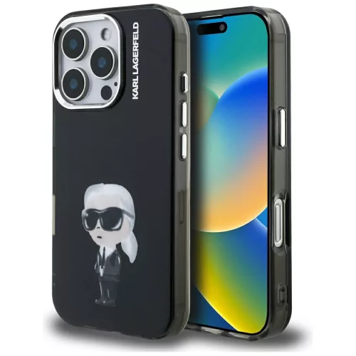 Karl Lagerfeld - IML Aquarelle Karl & Logo MagSafe (KLHCP16XHMKIAQK) - iPhone 16 Pro Max - Black