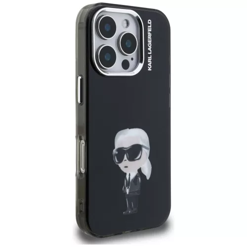 Karl Lagerfeld - IML Aquarelle Karl & Logo MagSafe (KLHCP16XHMKIAQK) - iPhone 16 Pro Max - Black