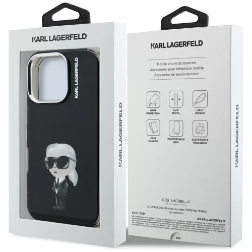 Karl Lagerfeld - IML Aquarelle Karl & Logo MagSafe (KLHCP16XHMKIAQK) - iPhone 16 Pro Max - Black