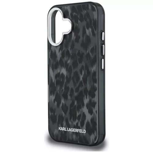 Karl Lagerfeld - IML Leopard Pattern MagSafe (KLHMP16SHDLEOICK) - iPhone 16 - Black