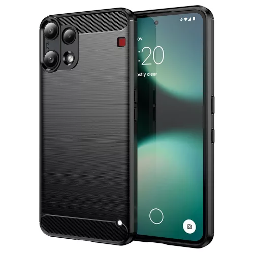 Techsuit - Carbon szilikon tok - Nothing Phone (3a) Lite - Fekete