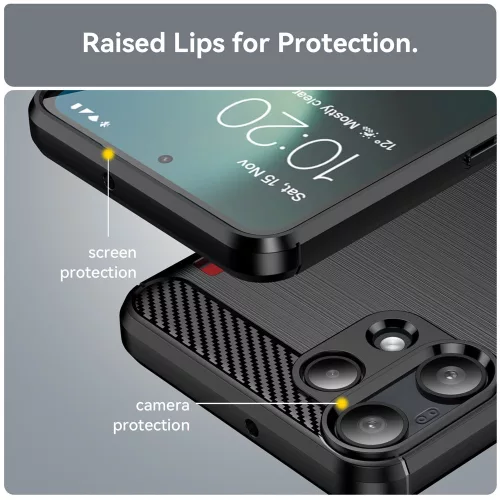 Techsuit - Carbon szilikon tok - Nothing Phone (3a) Lite - Fekete