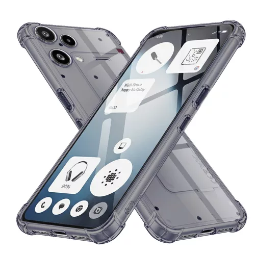 Techsuit - Shockproof Átlátszó Ütésálló Szilikon tok - Nothing Phone (3a) Lite - Átlátszó fekete