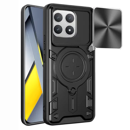 Techsuit - CamGuard Pro ütésálló tok - Xiaomi Poco F8 Pro - Fekete