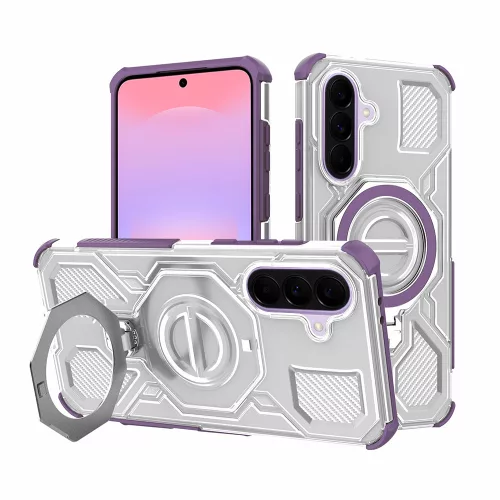 Techsuit - Carbon Shield PRO ütésálló tok - Samsung Galaxy A37 5G - Lila átlátszó