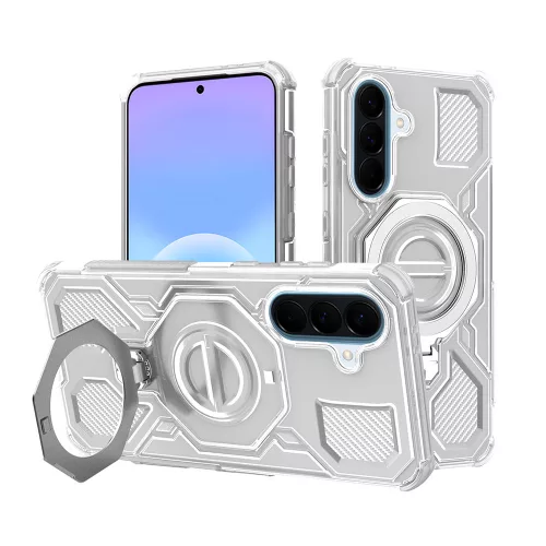 Techsuit - Carbon Shield PRO ütésálló tok - Samsung Galaxy A57 5G - Fehér Átlátszó